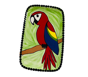 Brea Scarlet Macaw Plate
