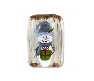 Brea Rustic Snowman Platter